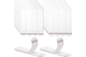 BOHUIZ 24 pary (48 pasków), wytrzymałe paski do zawieszania obrazów, taśma blokująca materiał bez gwoździ, taśma pętelkowa, bez uszkodzeń ścian, do zawieszenia obrazów i zdjęć, 24 pary