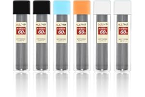 Andibro 0.5mm Leads Refills for Mechanical Pencils, 360 Pcs Break Resistant Mechanical Pencil Refills Smooth 0.5mm HB Leads Refills with Plastic Box Medium Pencil Refill 6 Pack (0.5mm)