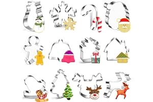 EOPUOZS Świąteczne Foremki do Ciastek, 12 Częściowa Foremka do Ciastek Wykonana ze Stali Nierdzewnej, Foremka do Ciastek do Wypełniania Kalendarza Adwentowego