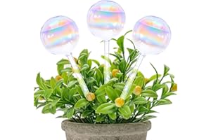 ASTER Plant Watering Globes, 3Pcs Iridescent Self Watering Globes for Plant, Glass Plant Watering Bulbs Insert Spikes Plant Accessories for Home Indoor Outdoor Automatic Irrigation System