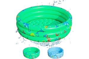 Shyllin 80x80x22cm Aufblasbarer Kinderpool,Three Ring Inflatable Paddling Pool,Planschbecken für Kinder,Babypool Play Pool (Grün)