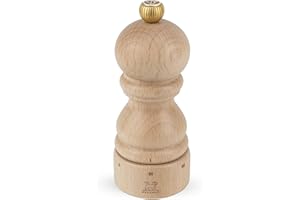 PEUGEOT - Paris u'Select 12 cm Salt Mill - 6 Predefined Salt Grinder Settings - Powdered Salt Innovation, Zirlion Mechanism - PEFC-Certified Wood - Made in France - Natural Finish