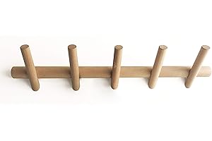 anaan Branch Perchero de Pared Madera 5 ganchos Colgador Abrigos montaje en pared modernos Decorativo escandinavo Diseño 50 cm