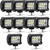 Safego 4" 60W LED Work Light Car Spotlights 12V 24V LED Tractor Headlights 6000LM 6500K IP67 Waterproof Off-Road LED Work Lig