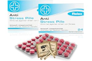 ERFURTH FUN Lustige Pillen ANTI STRESS Pille im 2er Set, als Geburtstagsgeschenk. Spaß, Anti Stress, gute Laune, Junggesellenabschied Mann und Frau. mit John Silver® Orakelsprüchen