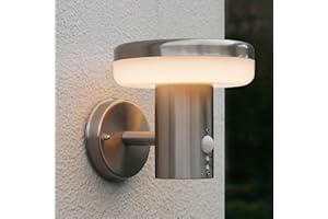 NBHANYUAN Lighting Outdoor Wall Light with Motion Sensor,Outside Light Fixtures,Modern Wall Light SUS304 Stainless Steel Outdoor Wall Lamps 3000K Warm Light for Front Door,Porch,Patio,Silver,1000LM