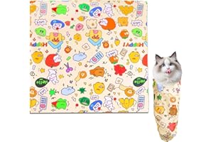 Maxqzin Cat Wrap for Cutting Nails Cat Grooming Wrap Anti Scratch Adjustable Grooming Bag for Cats Nail Clipping Ear Cleaning Teeth Brushing 21 Inch