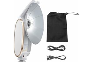 Godox Lux Senior Camera Flash Flash Portatile Retro Speedlight GN14 6000K 28mm Lunghezza Focale Sostituzione Compatibile con Canon Nikon Sony Fuji Olympus(Bianco)