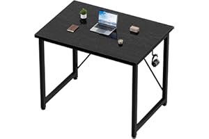 Devoko Bureau d'ordinateur, Table, Petits Bureaux d'étude 80 x 50 x 75 cm pour Les Petits Espaces, Poste de Travail, Bureau et Travail à Domicile, Cadre en Métal, Noir