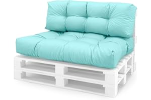 Spatium Cojines para pales europalé palets Funda desenfundable, Impermeable Menta 2-Piezas Set
