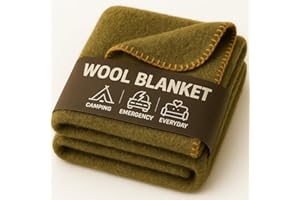 JMR USA INC. JMR 62x80 Military Wool Blanket for Emergency,Camping & Everyday Use (Olive Green) (Olive Green, 62X80)
