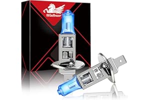 Winpower H1 / P14.5s 100W Phares halogènes 5000K Blanc chaud Faisceau de route/Feux de croisement Lampe 12V Auto Voiture Moto Ampoule, 2 pièces