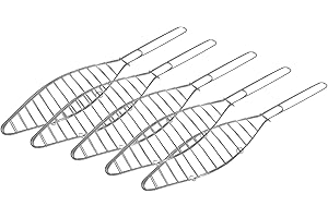 5 Stück Fischbräter Grill Zange für Fischr Grillwänder Fischzange Fischgriller von all-around24 (Metall,)