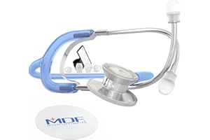 MDF Instruments, Stéthoscope Léger, Double Pavillon, Bleu Translucide (MDF747-IIC)