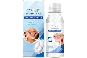 ERAYCEE Temporary Tooth Restoration Kit, Dental Repair Denture Repair Beads for Temporary Fixation Filling Missing Broken Teeth Plastic Dentures, Moldable False Teeth Replacement