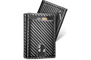 UNOSEKS Portafoglio da uomo – Portafoglio da uomo con protezione RFID, Tri-Fold Portafoglio da uomo Nessuno, Slim Wallet con scomparto per monete, 1 ID e 4 carte di credito, da uomo