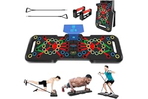 CRAZYROPE Tavola pieghevole 41 in 1 con contatore, ampia tavola per flessioni con manico per allenamento muscolare e allenamento della forza, 41 posizioni combinate