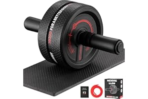 'NESOHC-LLEW Upgraded Ab Roller Wheel. Abdominal Training Roller for Men/Women, Abdominal Wheels Widened to 3.4 '', Rubber Tread of The Abdominal Wheel Upgraded, Max Weight 490 lbs'
