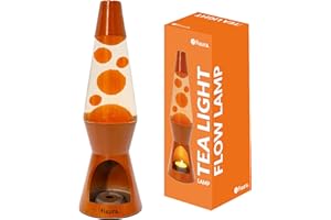 Fisura – Lampa lawowa z świeczką. Lampa lawowa bez elektryczności. Lawowa lampa miętowa i biała. Eko-lampa. Oryginalny prezent. 29 centymetry x 8,5 centymetry