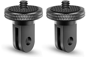 Vkesen Adaptador de Trípode de Aluminio para Montura Go Pro, Adaptador Giratorio 1/4 "-20 Soporte/Accesorios para GoPro, Compatible con Insta360 x3/One x2, Sony y Otras Cámaras de Acción(2 Pack)