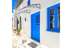 POPSPARK Auvent de Patio, Stores pour Patio, Marquise de Porte d'entrée en Polycarbonate - Blanc, Ombre Extérieure pour Avant-Porche et Toit Terrasse - 100 * 100cm