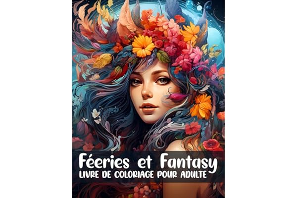 Féeries et Fantasy - Livre de Coloriages pour adultes: 30 illustrations pour l'anti stress, détente et relaxation zen | Grand cahier à colorier.