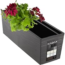 KADAX Rectangular Planter 18.5 x 56 cm, Outdoor Long Plastic ...