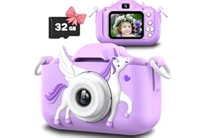 Slothcloud Fotocamera Selfie per Bambini,Regali di Compleanno per Ragazzi dai 6 ai 12 Anni,Videocamere Digitali HD per Bambini Piccoli,Giocattolo per Adolescenti di 6 7 8 9 10 Anni Con 32GB Scheda