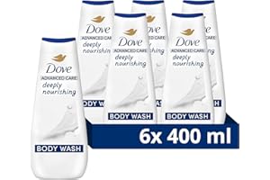 Dove Advanced Care Deeply Nourishing Body Wash Body Cleanser shower gel with skin-natural nutrients for instantly lotion-soft skin 6x 400 ml