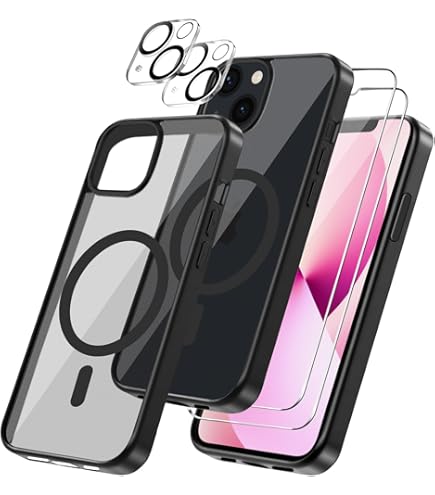 Case Voor Iphone 13 Mini/13/13 Pro/13 Pro Max Magnetische Hoes Anti-Gluren Voor- En Achterkant Gehard Glas Schokbestendig Anti-Vingerafdruk Anti-Kras Metalen Bumperhoes,Goud,13