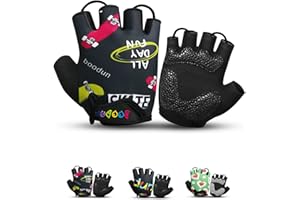 KONVINIT Guanti Ciclismo per Bambini Antiscivolo Guanti da Bicicletta per Ragazzo Ragazza 2-10 Anni Bici Estivi MTB BMX per Equitazione Bicicletta Skateboard Pattini a rotelle