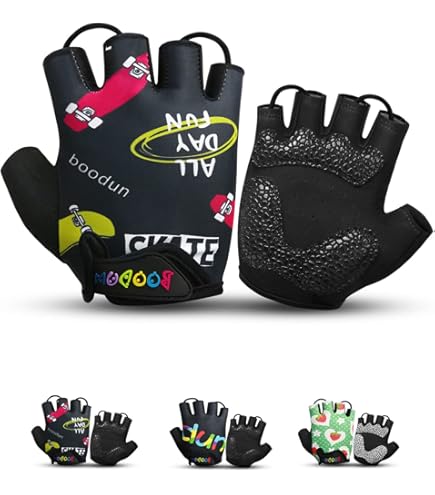 Guanti Ciclismo Bambini Mezza Dita - Accessorio Sicurezza Per Bici Con Protezione Palmo - Foto 3