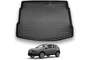Nissan Qashqai (2007-2013) Compatible Tailored Fit Recyclable Plastic (PE) Tailored Fit Car Floor Protector Guard Tray Black Custom Fitted Accessory Dog Friendly Waterproof with Raised Edges by NOMAD