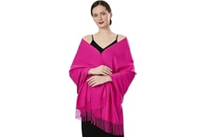 QBSM Womens Large Soft Wedding Evening Pashmina Shawls Wraps Scarfs
