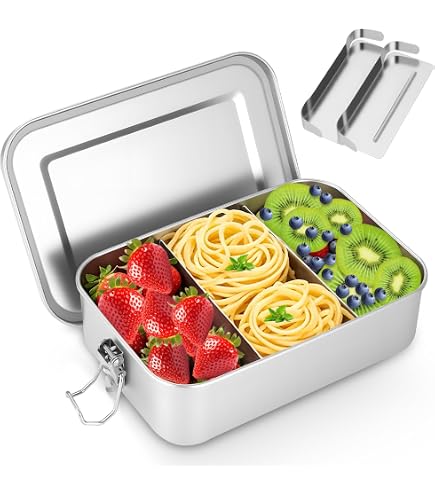 Pioneer Out For Lunch Boîte à Lunch 1400ML Acier Inoxydable 18/10 - Étanche Allant Au Four Avec Couverts Lunch Box Pioneer