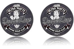 Dapper Dan Argile capillaire ultra mat, tenue longue durée, parfum vanille et framboise, 2 x 100 ml