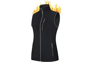 BAYGE Damen Thermo Weste Ärmellose Fleeceweste Leicht Wasserdicht Winddicht Atmungsaktiv Luafwesten Stehkragen Softshell Weste mit Reißverschlusstaschen