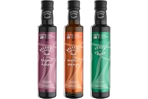 CHARISMA Vassilakis Estate - Coffret 3 x 250 ml : Vinaigre Balsamique au Miel de Thym, Orange de Merlin, Sirop de Caroube - 750 ml – Idéal pour Salades, Marinades & Plats Gastronomiques