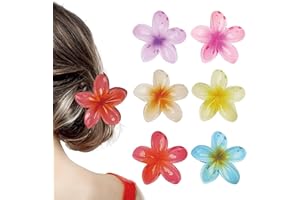 DADAPANGHU 6 Pezzi Pinze per Capelli Fiori Clip Artiglio da Donna, Mollette Capelli Donna Eleganti, Fermaglio Capelli Donna Antiscivolo, Mollette Fiori per Capelli, Accessori Capelli Stile Hawaiano