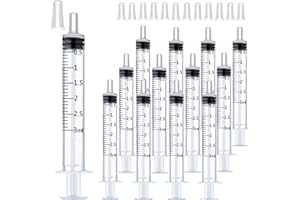 EXPESUMAS 20 pz 3ml Siringhe Sterili in Plastica con tappi, strumenti per siringa di misurazione dei liquidi per laboratori scientifici, animali domestici, pittura artistica, olio o colla applicatore (3ML)