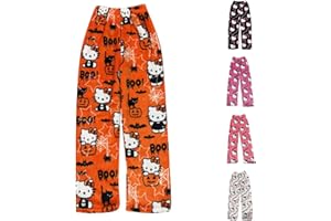NUOKE Hello Kitty Pyjama Hose Halloween Hello Kitty Pyjama Hose Spiderman Hose Pyjama Hello Kitty Pyjama Schlafanzughose Hose Hello Kitty Hose Y2K Halloween Hose Damen Pyjamahose Fall Generic Cute Cartoon