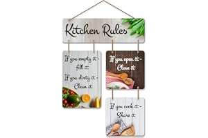 Artvibes Decorative Wall Art MDF Wooden Wall Hanging for Living Room | Bedroom | Home Decor | Office | Gift | Kitchen Rules Quotes Items for House Decoration | Modern Art (WH_6506N)