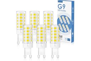 Cnkeeo G9 LED Bulbs, 3W, Cool White, 6000K, 300LM, Equivalent to 30W Halogen Bulb, Non Dimmable, No Flicker, AC 230V Energy Saving Light Bulbs for Chandeliers Home Lighting Decor and More 6-Pack