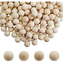 150 Stück Holzkugeln Set - 4 Größen Ohne Loch Zum Basteln & Bemalen