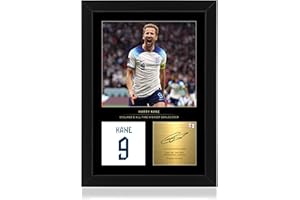 Win FC Gerahmtes Foto von Harry Kane – reproduzierte digitale Signatur – Geschenk für England Fußballfans