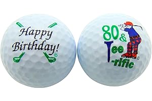 WESTMON WORKS Westman Works 80 & Tee-Riffic Eightieth Birthday Golf Ball Set of 2 Balls and Display Box