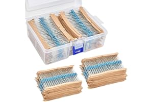 BUYGOO Kit Resistori a Film Metallico 1280 Pezzi Kit Resistori a Lamina Metallica 1 Ohm-10M Ohm 1 / 4W 64 Valori Assortimento di Resistori a Film Metallico per Progetti ed Esperimenti Fai-da-Te