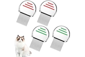 LERANXIN LEARNXIN 4 Pièces Peigne Poux, Poux Extra Fin en Acier Inoxydable, Peigne Anti Puce pour Chiens et Chats Convient Enfants Adultes et aux Animaux domestiques
