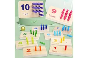 SQAQS Montessori Toys Wooden Toys, Different Numbers Correspond to, Counting Sticks Number Maths Games with Storage Box, Learning Educational Toys for 3-6 Children Gifts