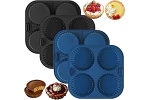 Webake Mini Moules à Tarte Silicone 4 Pcs Moules à Tartelette Moules À Tartelette Moule À Friteuse Antiadhésif Moule À Pâtisserie